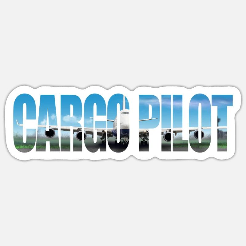 Cargo pilot - Sticker size S (10 x 10 cm) - white matte