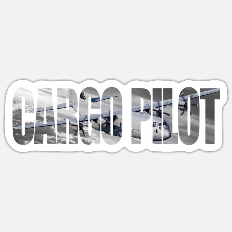 Cargo pilot C-130 - Sticker Größe S (10 x 10 cm) - Mattweiß
