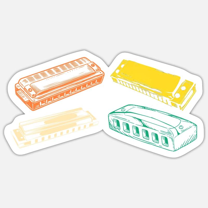 Harmonika Evolution Mundharmonika Sticker Größe S (10 x 10 cm)