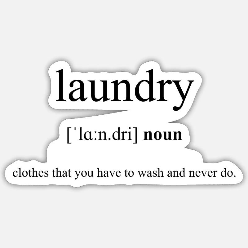 Laundry Definition Dictionary - Sticker Größe S (10 x 10 cm) - Mattweiß