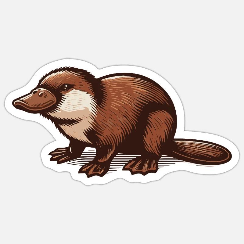 Platypus - Sticker size S (10 x 10 cm) - white matte