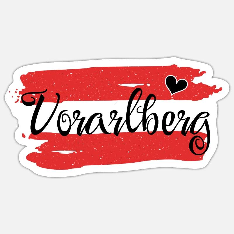 Drapeau Autriche Vorarlberg Sticker taille S (10 x 10 cm)