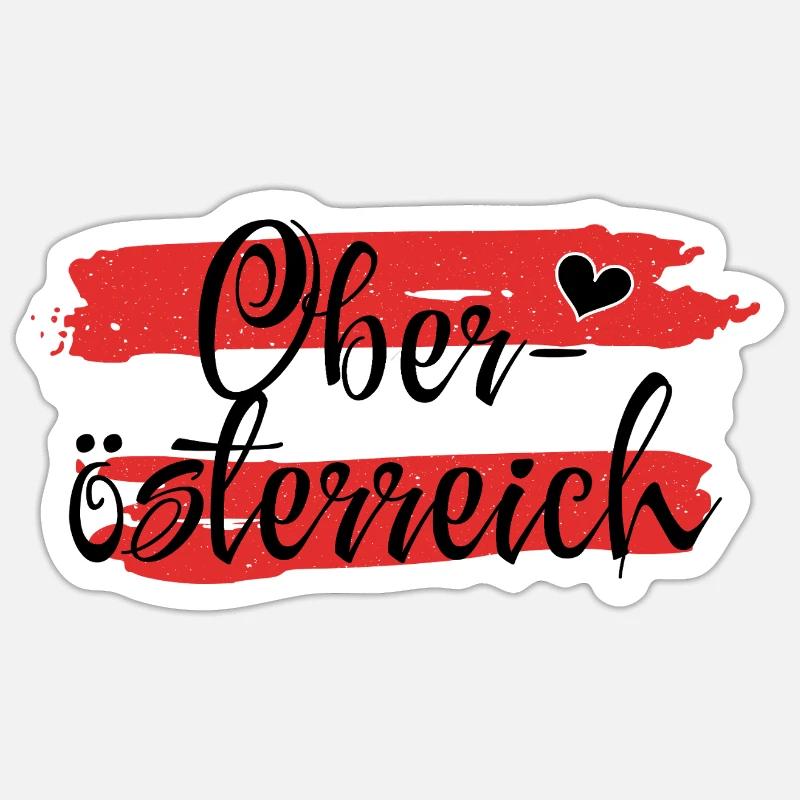 Flag Austria Upper Austria - Sticker size S (10 x 10 cm) - white matte