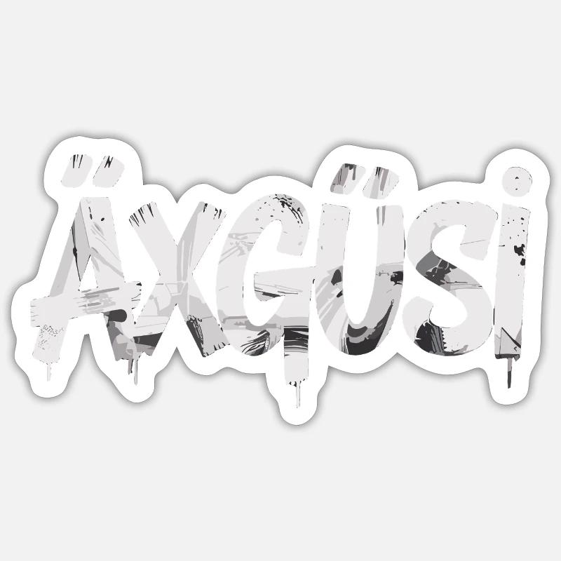 ÄXGÜSI - Sticker Größe S (10 x 10 cm) - Mattweiß