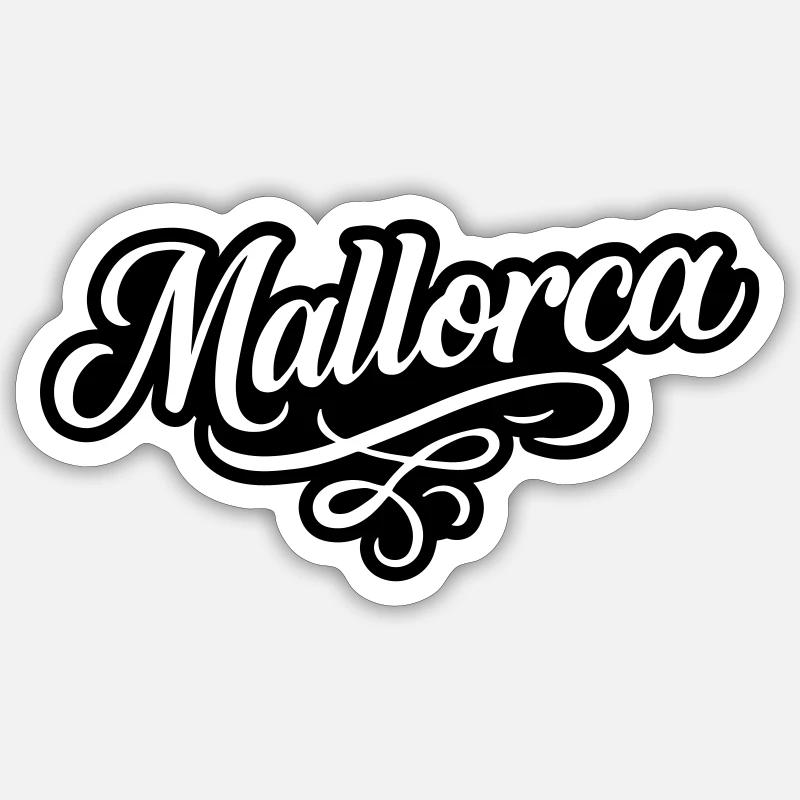 Lettrage de Majorque - Sticker taille S (10 x 10 cm) - blanc mat