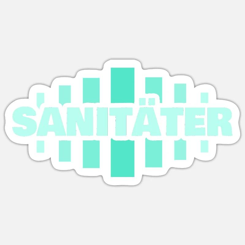 Profession : Ambulancier paramédical - Sticker taille S (10 x 10 cm) - blanc mat