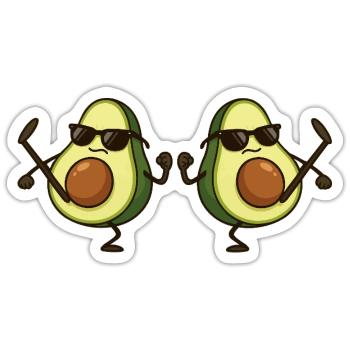 avocado karate 2 - Sticker Größe S (10 x 10 cm) - Mattweiß - Vorne