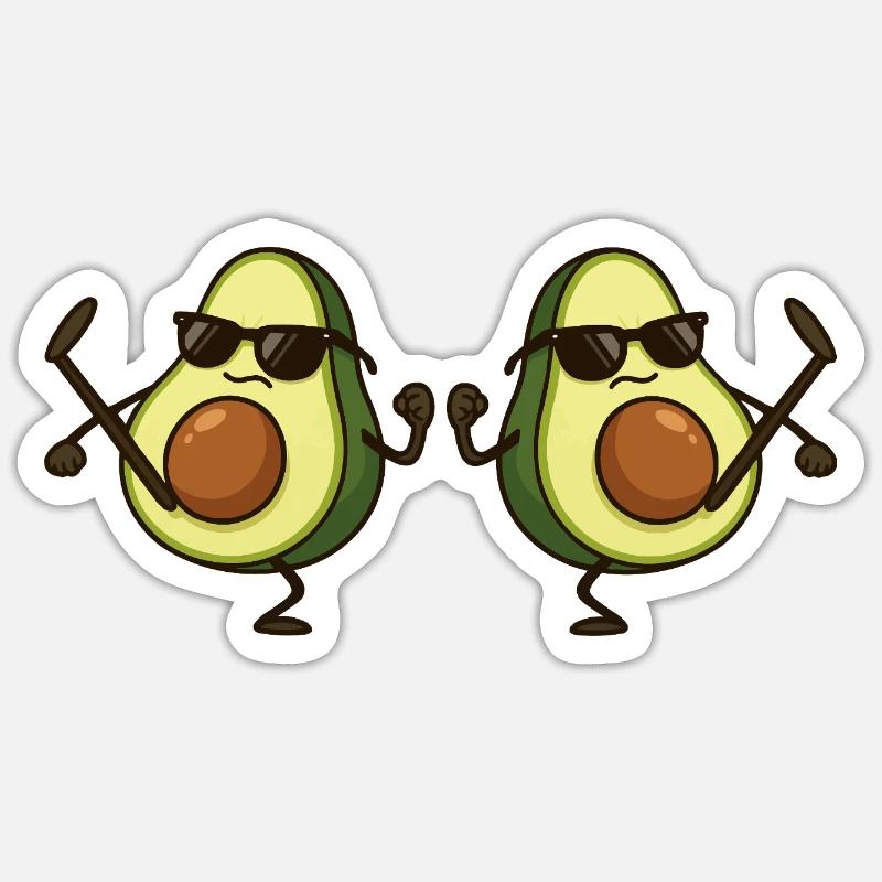 Karaté Avocat 2 - Sticker taille S (10 x 10 cm) - blanc mat