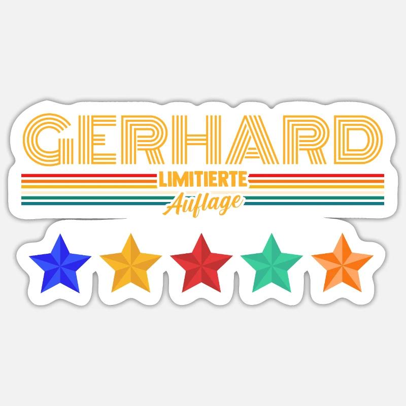 Gerhard - Sticker taille S (10 x 10 cm) - blanc mat
