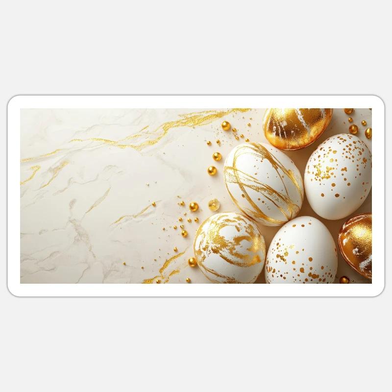 Golden Harmony Eggs - Sticker size S (10 x 10 cm) - white matte