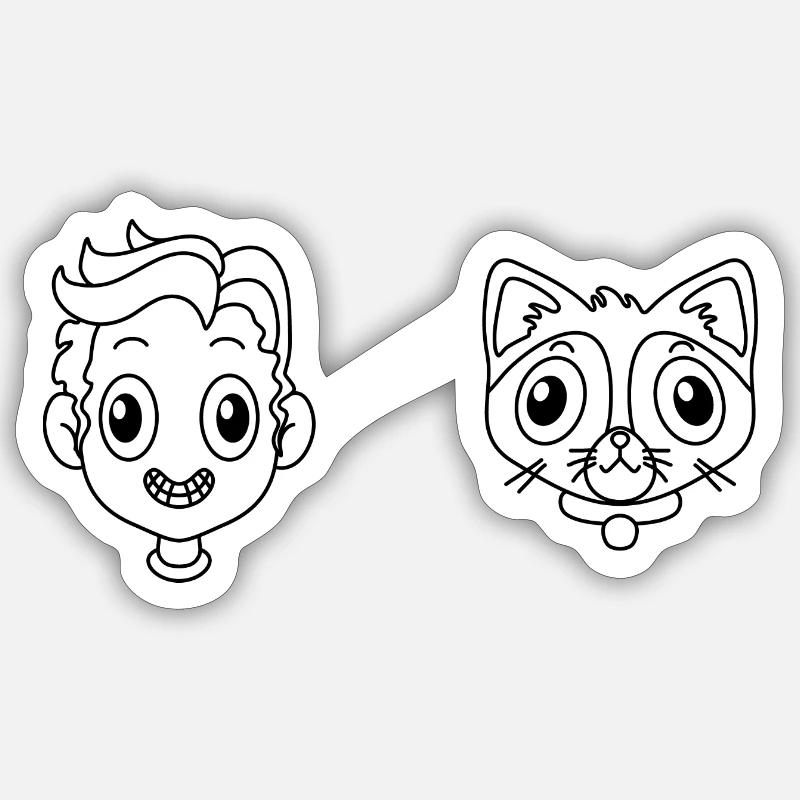 Chat de compagnie - Sticker taille S (10 x 10 cm) - blanc mat