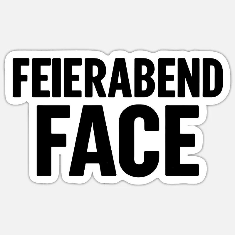 FEIERABEND FACE - Sticker Größe S (10 x 10 cm) - Mattweiß