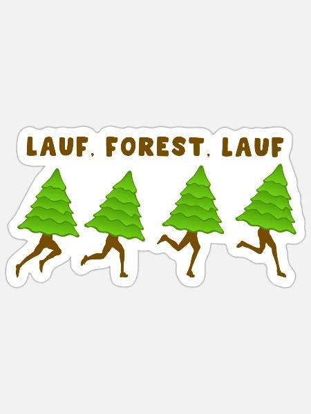 Lauf, Forest, Lauf - Sticker Größe S (10 x 10 cm) - Mattweiß
