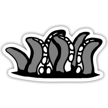 Tentacle Kraken Monster Bottom Hole Alien Horror - Sticker size S (10 x 10 cm) - white matte - Front