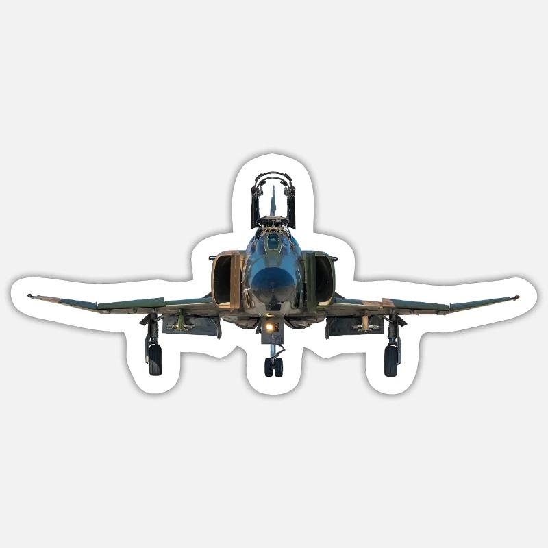 F-4 Phantom - Sticker Größe S (10 x 10 cm) - Mattweiß