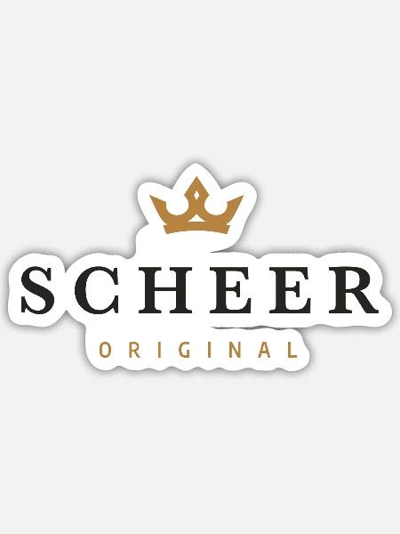 Scheer Original Familienlogo - Sticker Größe S (10 x 10 cm) - Mattweiß