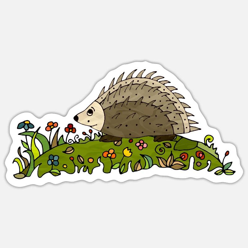 Igel - Sticker Größe S (10 x 10 cm) - Mattweiß
