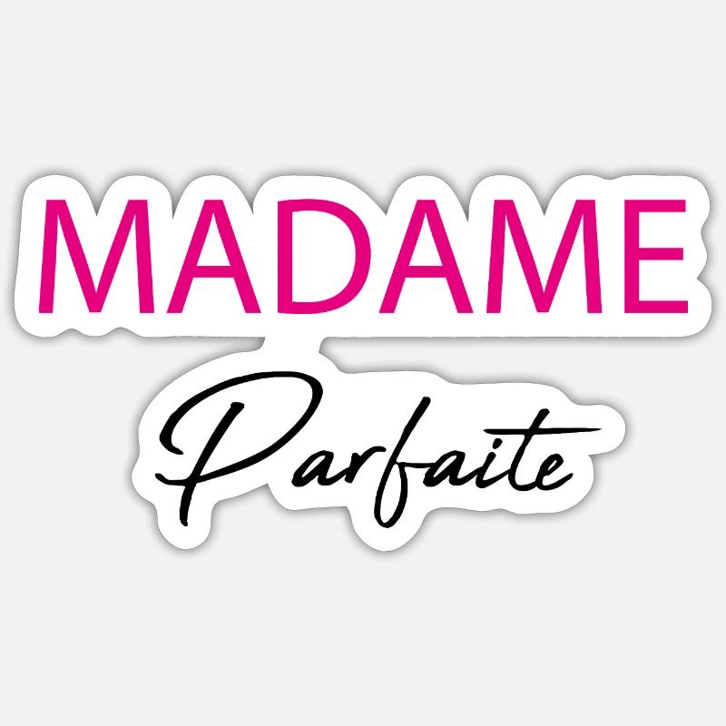 madame parfaite - Sticker taille S (10 x 10 cm) - blanc mat