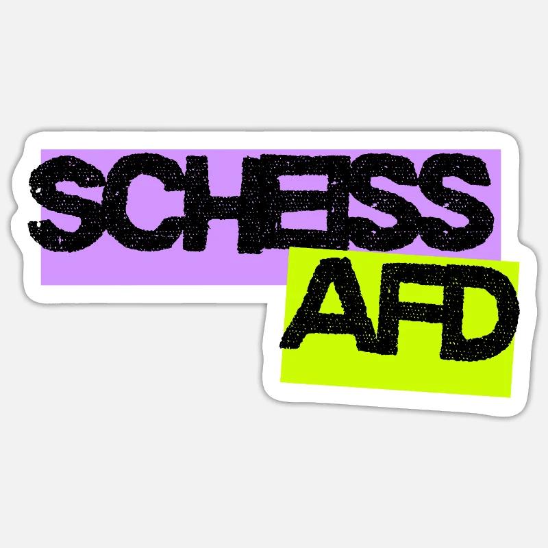 Scheiss AFD - Sticker Größe S (10 x 10 cm) - Mattweiß