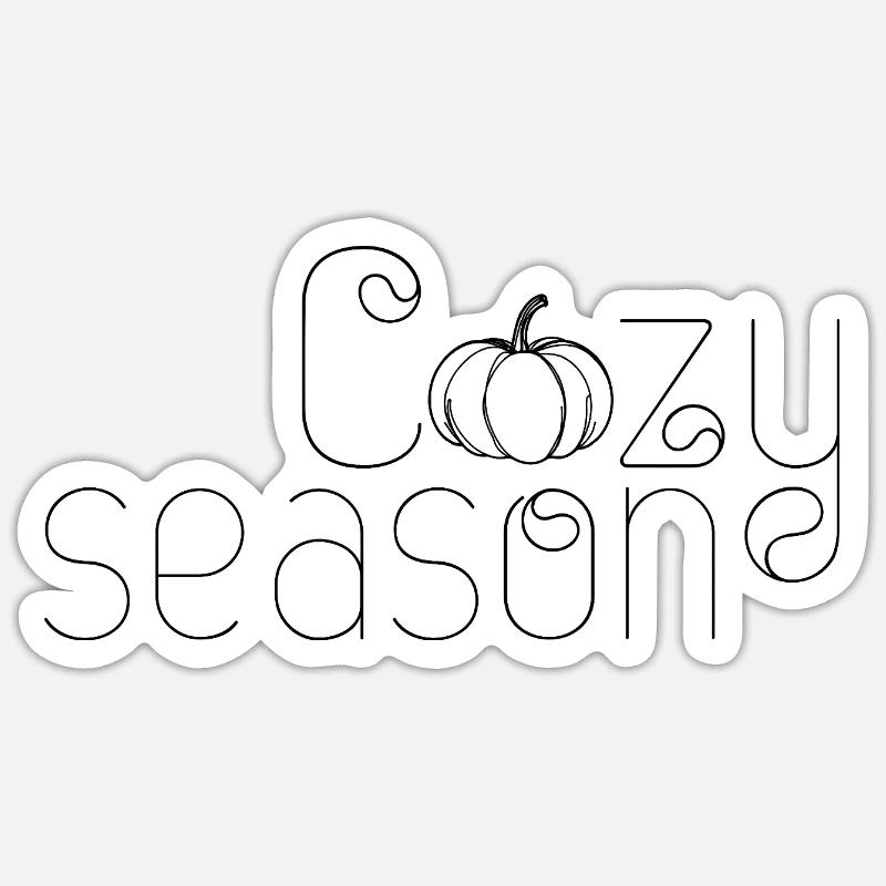 saison douillette - Sticker taille S (10 x 10 cm) - blanc mat