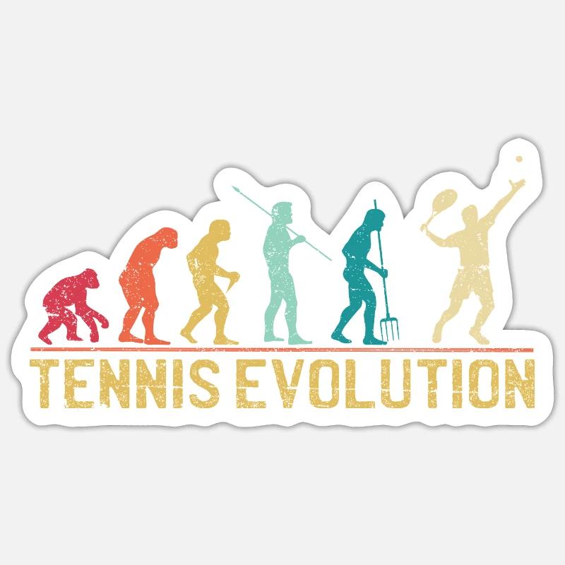 Tennis Evolution Evolution Grafikdesign - Sticker Größe S (10 x 10 cm) - Mattweiß