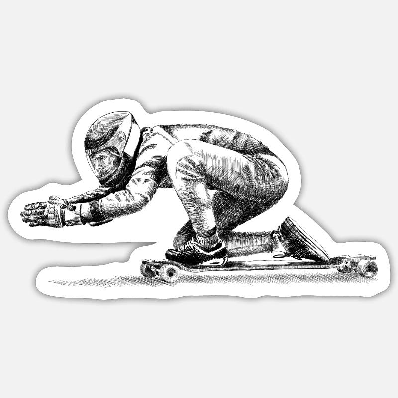 Longboard - Sticker size S (10 x 10 cm) - white matte