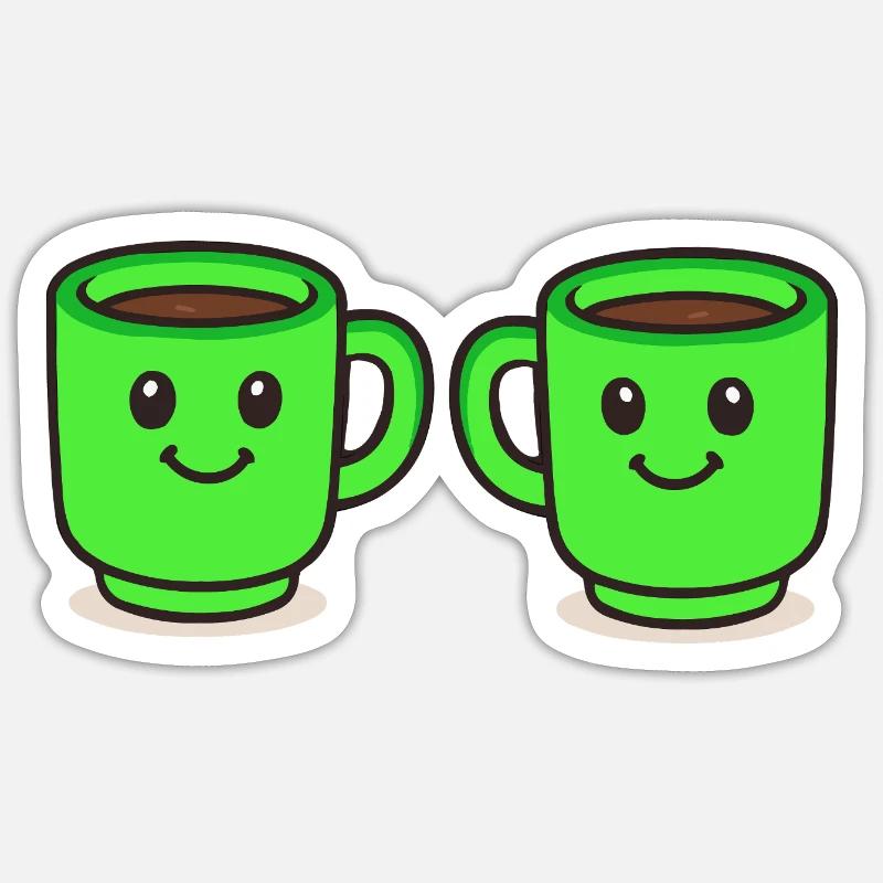 Tasse à café-Café-2 - Sticker taille S (10 x 10 cm) - blanc mat