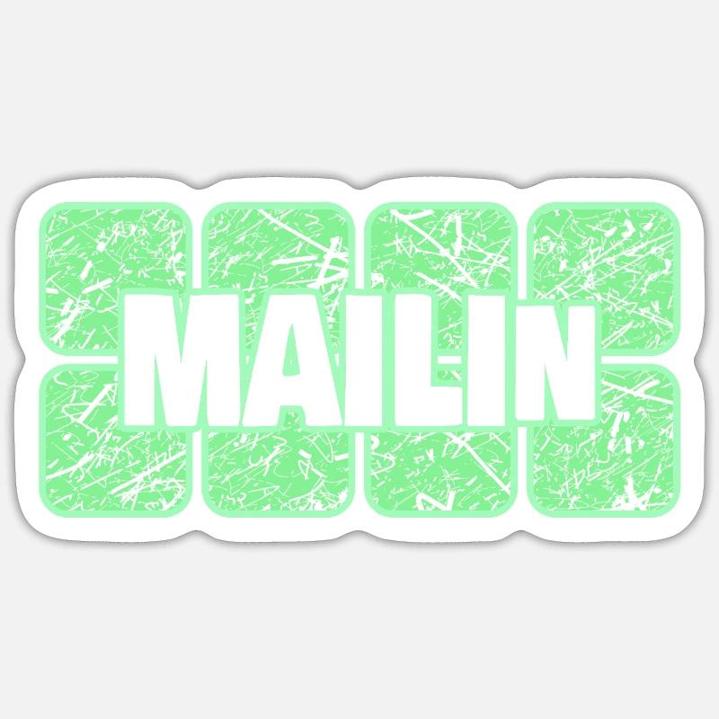 Mailin - Sticker taille S (10 x 10 cm) - blanc mat