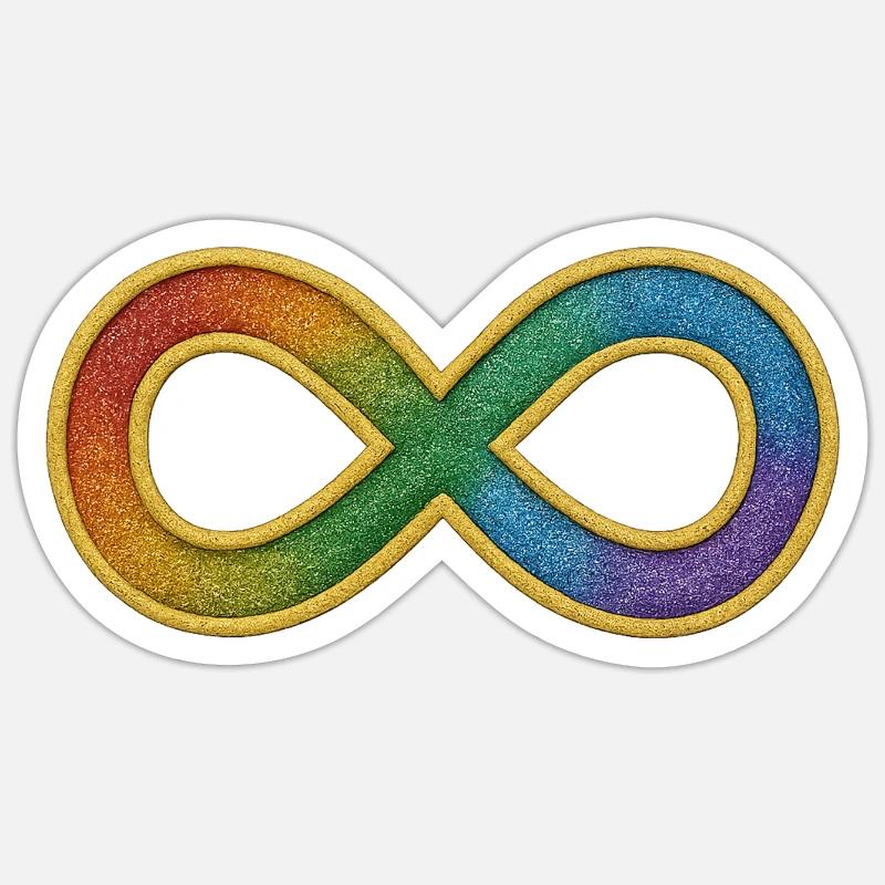 Rainbow infinity symbol for diversity - Sticker size S (10 x 10 cm) - white matte