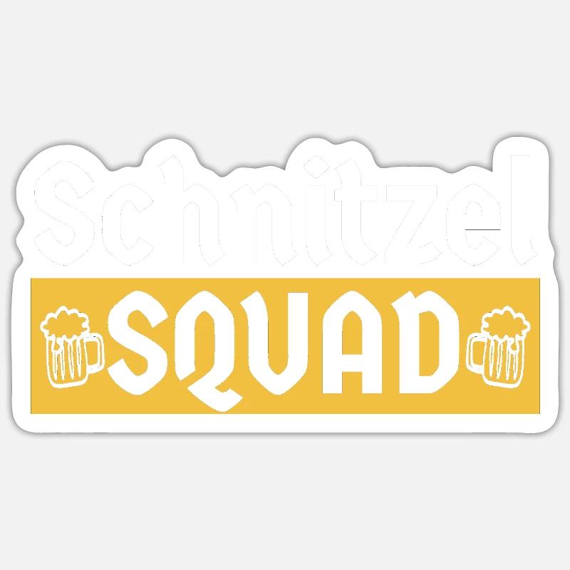 Schnitzel Squad Bayern Humor - Sticker Größe S (10 x 10 cm) - Mattweiß