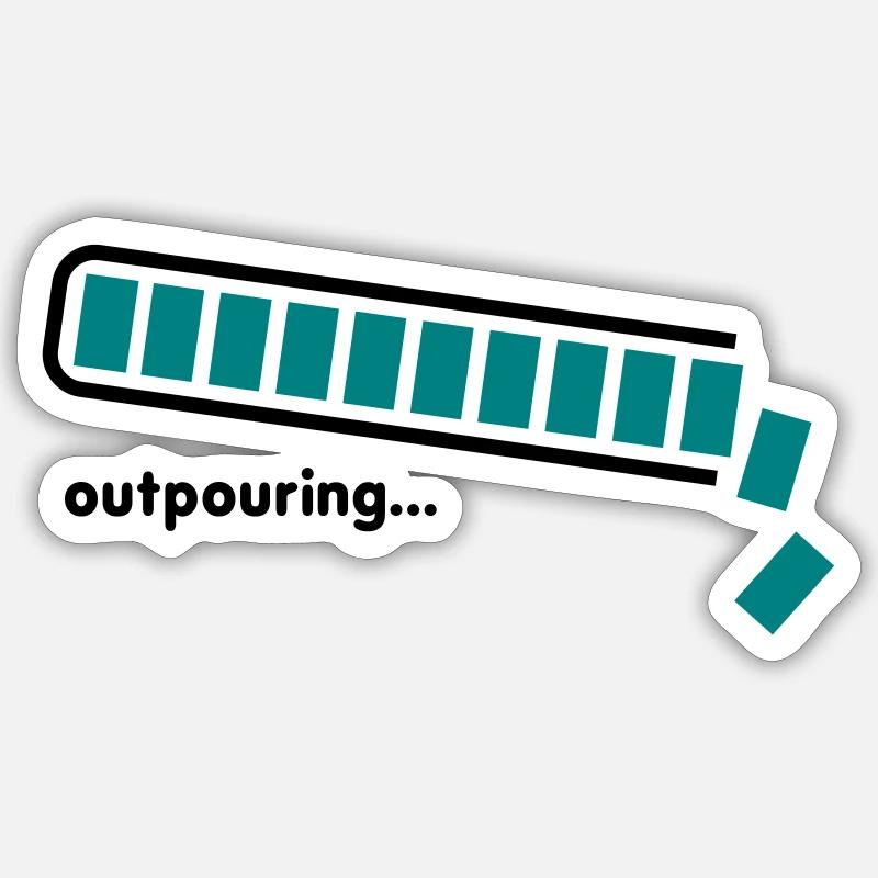 épanchement - Sticker taille S (10 x 10 cm) - blanc mat