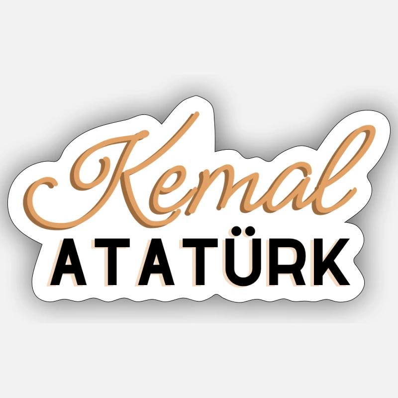 Conception d’Atatürk - Sticker taille S (10 x 10 cm) - blanc mat