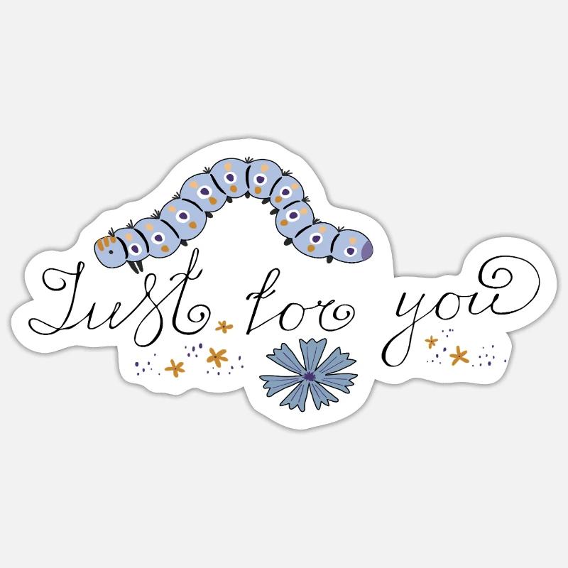 Juste pour vous Caterpillar - Sticker taille S (10 x 10 cm) - blanc mat