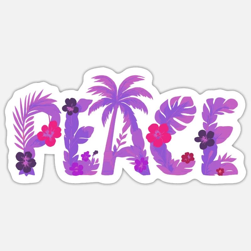 Paix tropicale - Sticker taille S (10 x 10 cm) - blanc mat