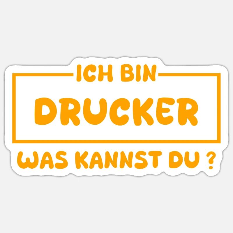 Beruf Drucker - Sticker Größe S (10 x 10 cm) - Mattweiß