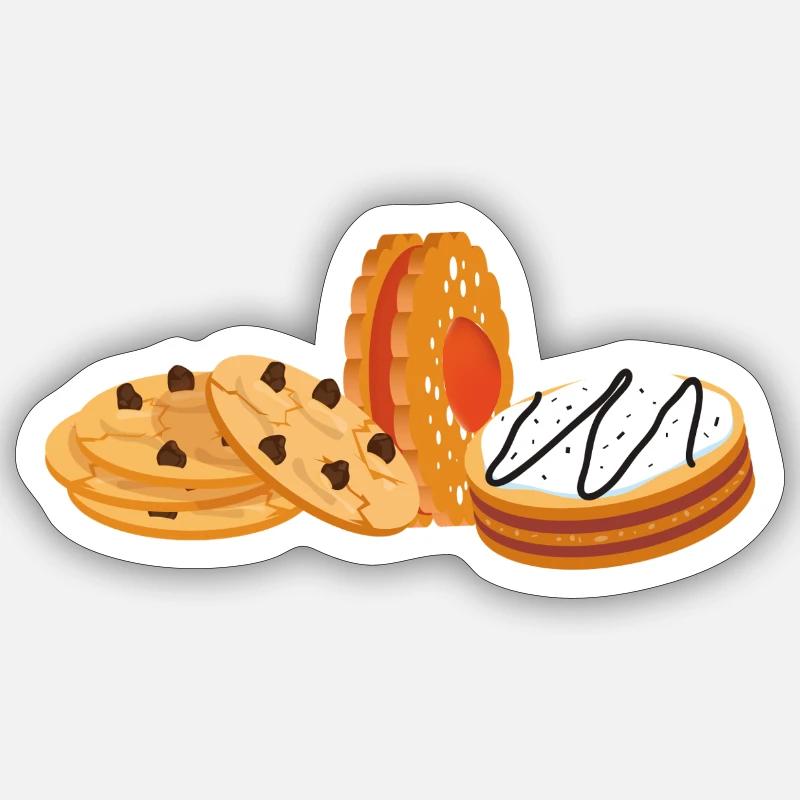 many Cookies | Biscuit heaps - Sticker size S (10 x 10 cm) - white matte