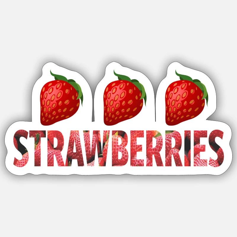STRAWBEERIES - Sticker size S (10 x 10 cm) - white matte
