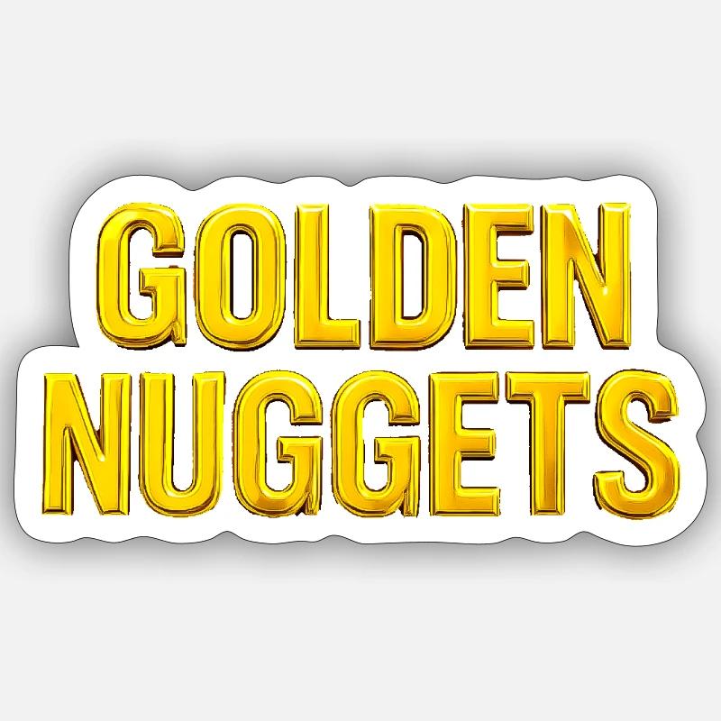 Texte 3D Gold Nuggets - Sticker taille S (10 x 10 cm) - blanc mat