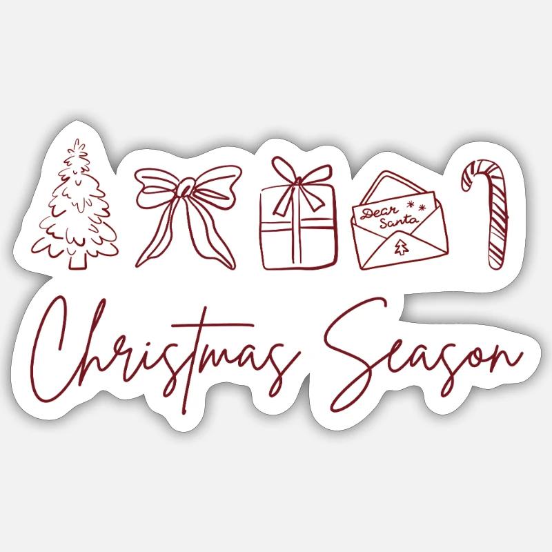 Période de Noël - Sticker taille S (10 x 10 cm) - blanc mat