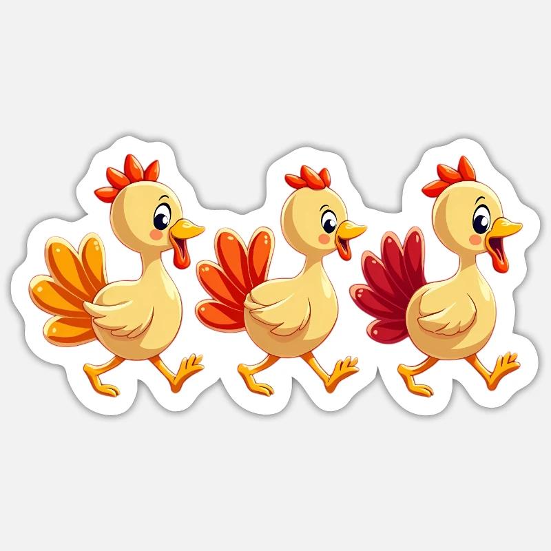 Bébé dinde de Thanksgiving - Sticker taille S (10 x 10 cm) - blanc mat