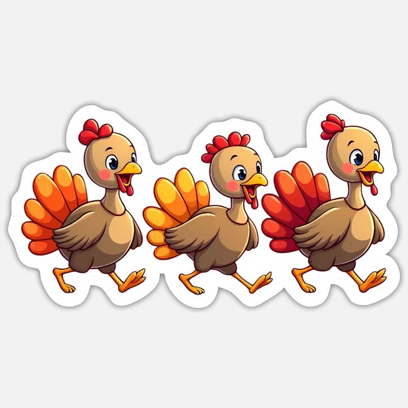 Bébé dinde de Thanksgiving Sticker taille S (10 x 10 cm)