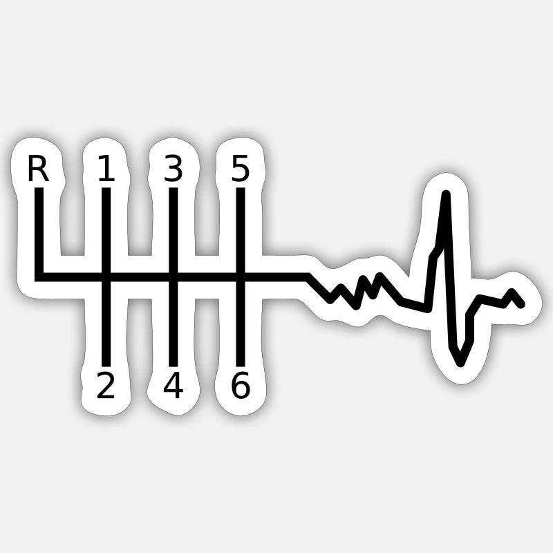 Engrenages avec battement de cœur - Sticker taille S (10 x 10 cm) - blanc mat