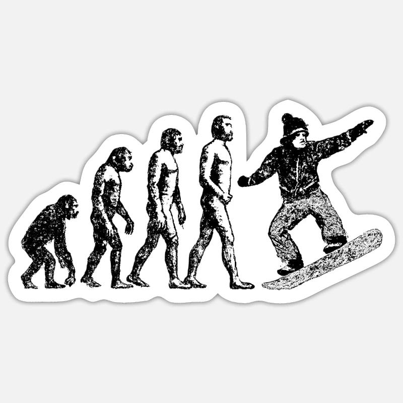 Évolution vers le design grunge du snowboarder Sticker taille S (10 x 10 cm)