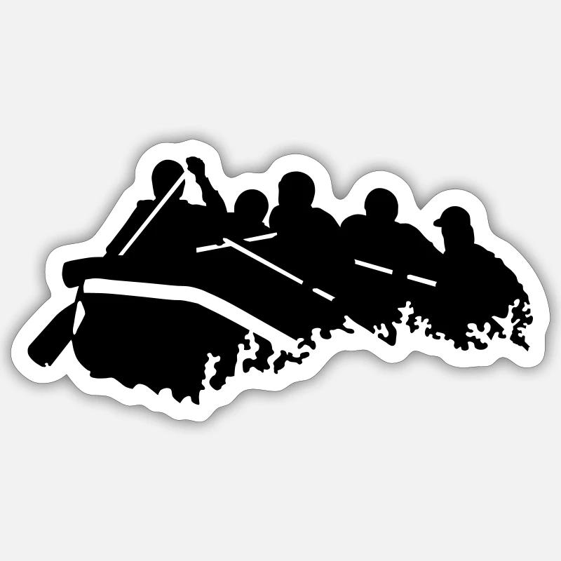 Rafting - Sticker Größe S (10 x 10 cm) - Mattweiß