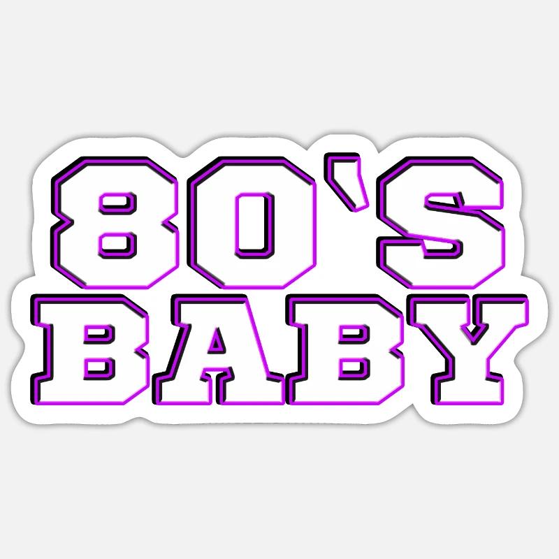 80s - Sticker size S (10 x 10 cm) - white matte