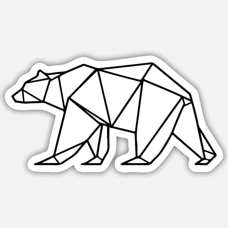 Bear Grizzly Polar Bear Polygon - Naklejka rozmiar S (10 x 10 cm) - biały matowy