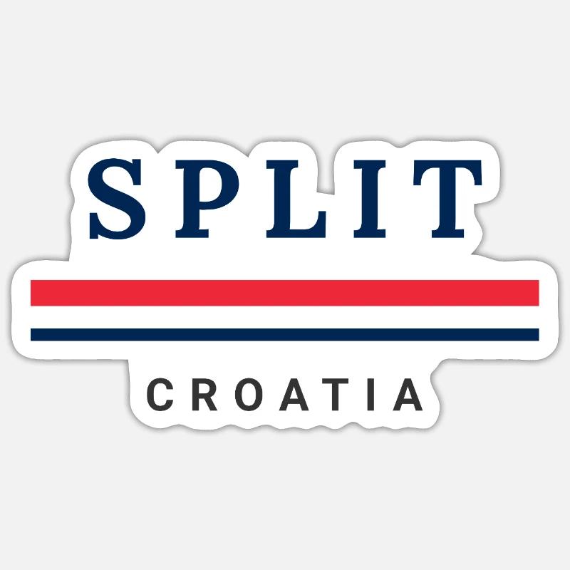 Split City, Croatie - Sticker taille S (10 x 10 cm) - blanc mat