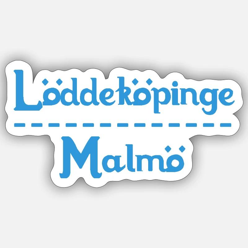 Löddeköpinge – Malmö Sky Blue Design - Sticker taille S (10 x 10 cm) - blanc mat