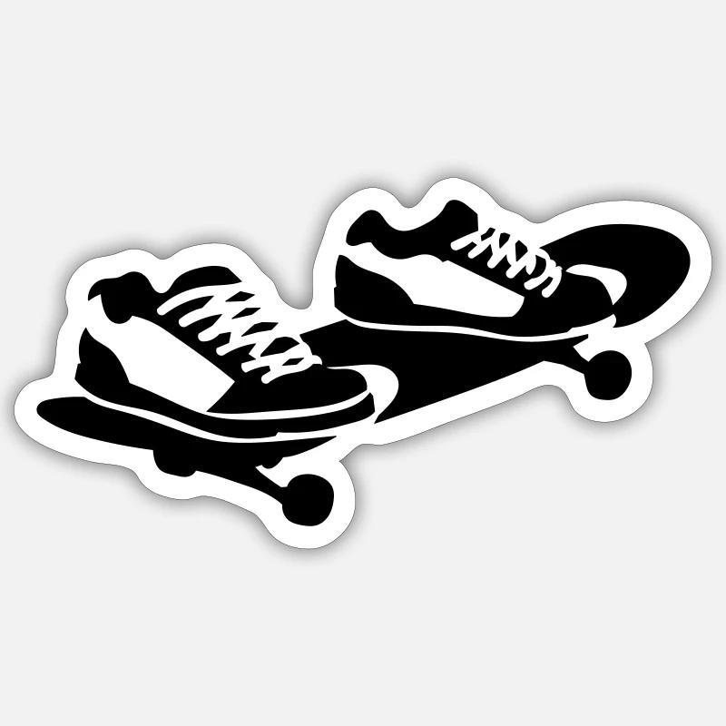 Skateboard - Sticker Größe S (10 x 10 cm) - Mattweiß