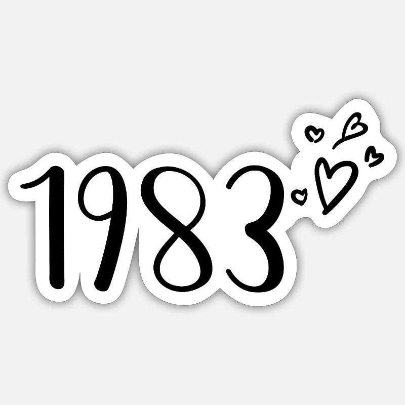 1983 - Sticker taille S (10 x 10 cm) - blanc mat